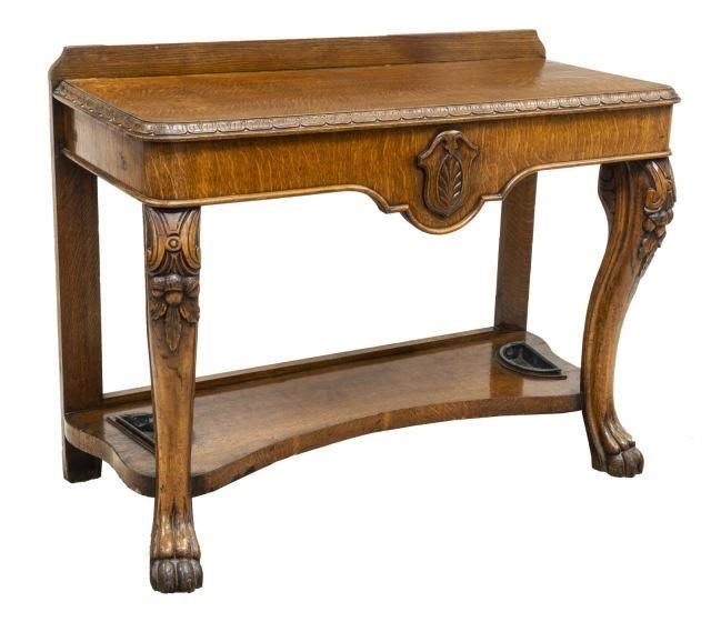 ENGLISH VICTORIAN CARVED OAK CONSOLE 3c1784