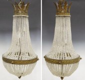 (2) FRENCH EMPIRE STYLE FOUR-LIGHT CHANDELIERS(pair)