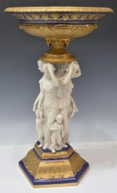 LARGE NEOCLASSICAL COMPOTE W PARIAN 3c18dc