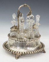 VICTORIAN SILVER PLATE & GLASS TABLE