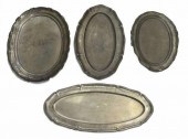 (4) COLLECTION OF PEWTER OVAL SERVING