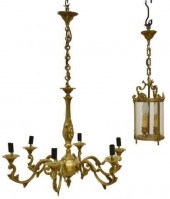 (2) FRENCH GILT METAL CHANDELIERS(lot