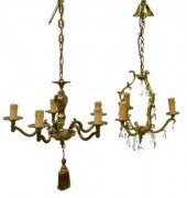 (2) CONTINENTAL GILT METAL CHANDELIERS(lot