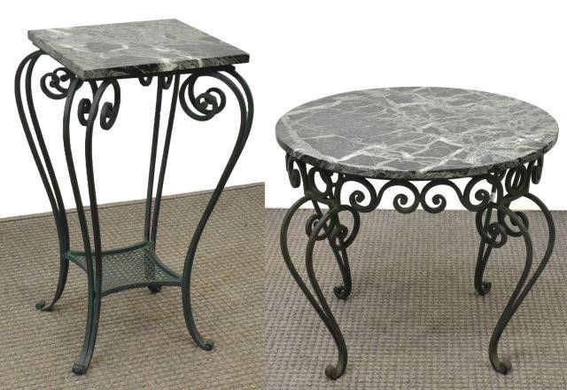 (2) FRENCH CAST IRON MARBLE TOP