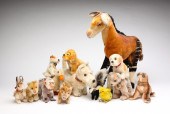 TEN STEIFF ANIMALS AND FOUR OTHER TOY