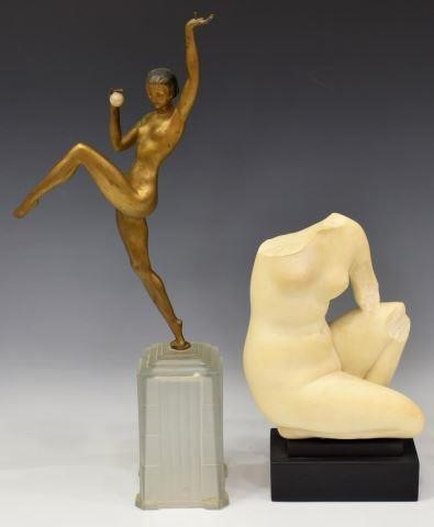 2) FRENCH ART DECO FEMALE NUDE