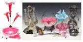 (LOT) COLLECTION ART GLASS, SILVERPLATE,