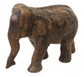 WOOD WALKING ELEPHANT FIGUREWood carved