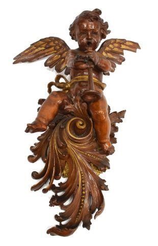ITALIAN FINELY CARVED MUSICAL WINGED 3bfd97