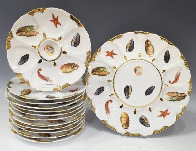 (13) FRENCH LIMOGES OYSTER SERVICE
