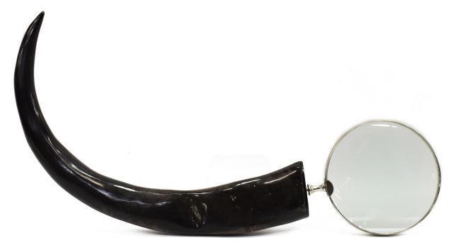 LARGE AFRICAN ANIMAL HORN MAGNIFYING 3c062a