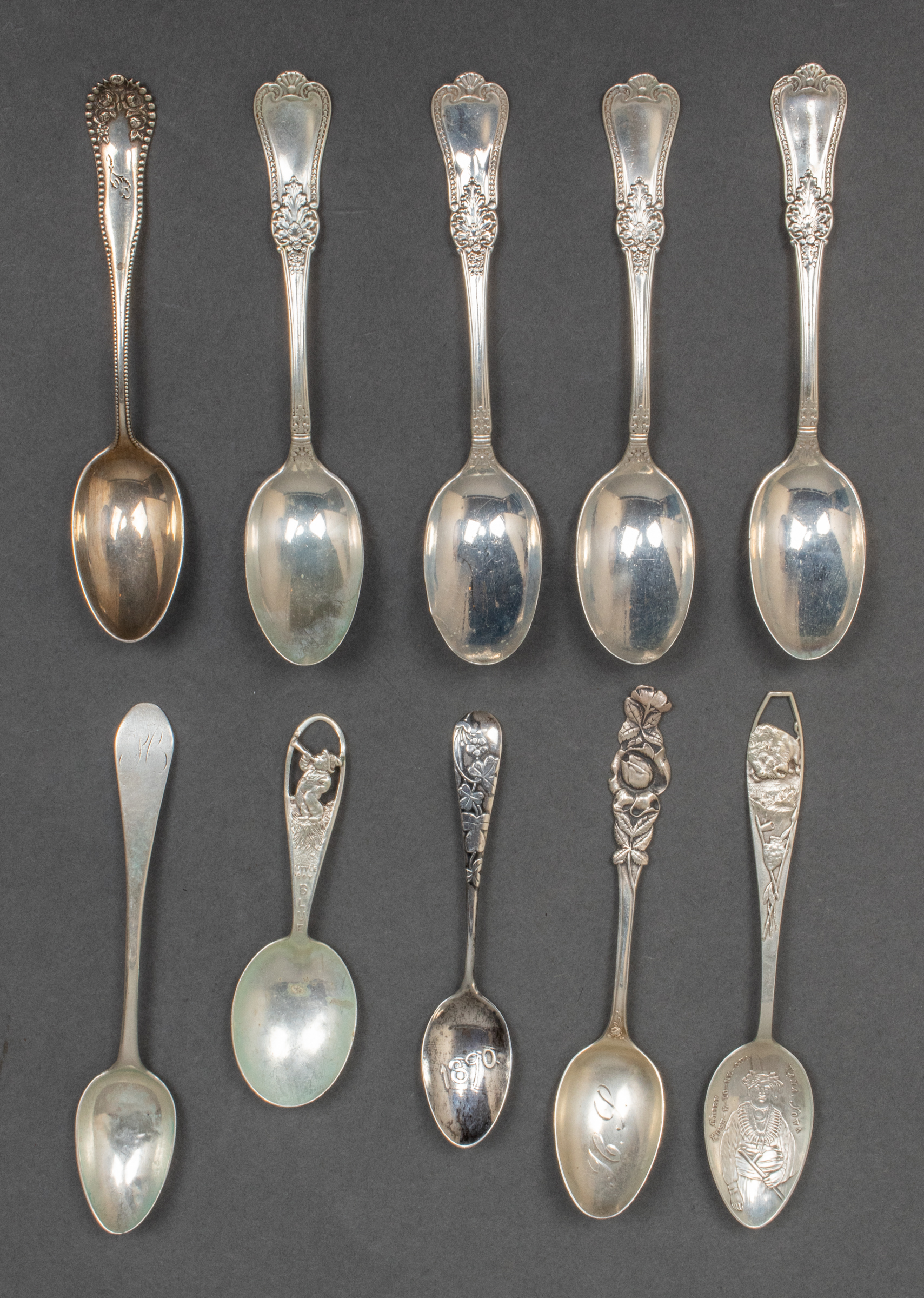 ASSORTMENT OF STERLING SILVER SPOONS,