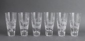 MOSER FROSTED ART GLASS SMALL TUMBLERS,
