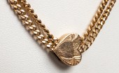 14K YELLOW GOLD NECKLACE WITH HEART-SHAPED