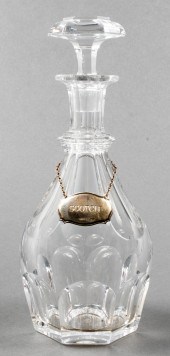 BACCARAT CRYSTAL DECANTER W SILVER BOTTLE