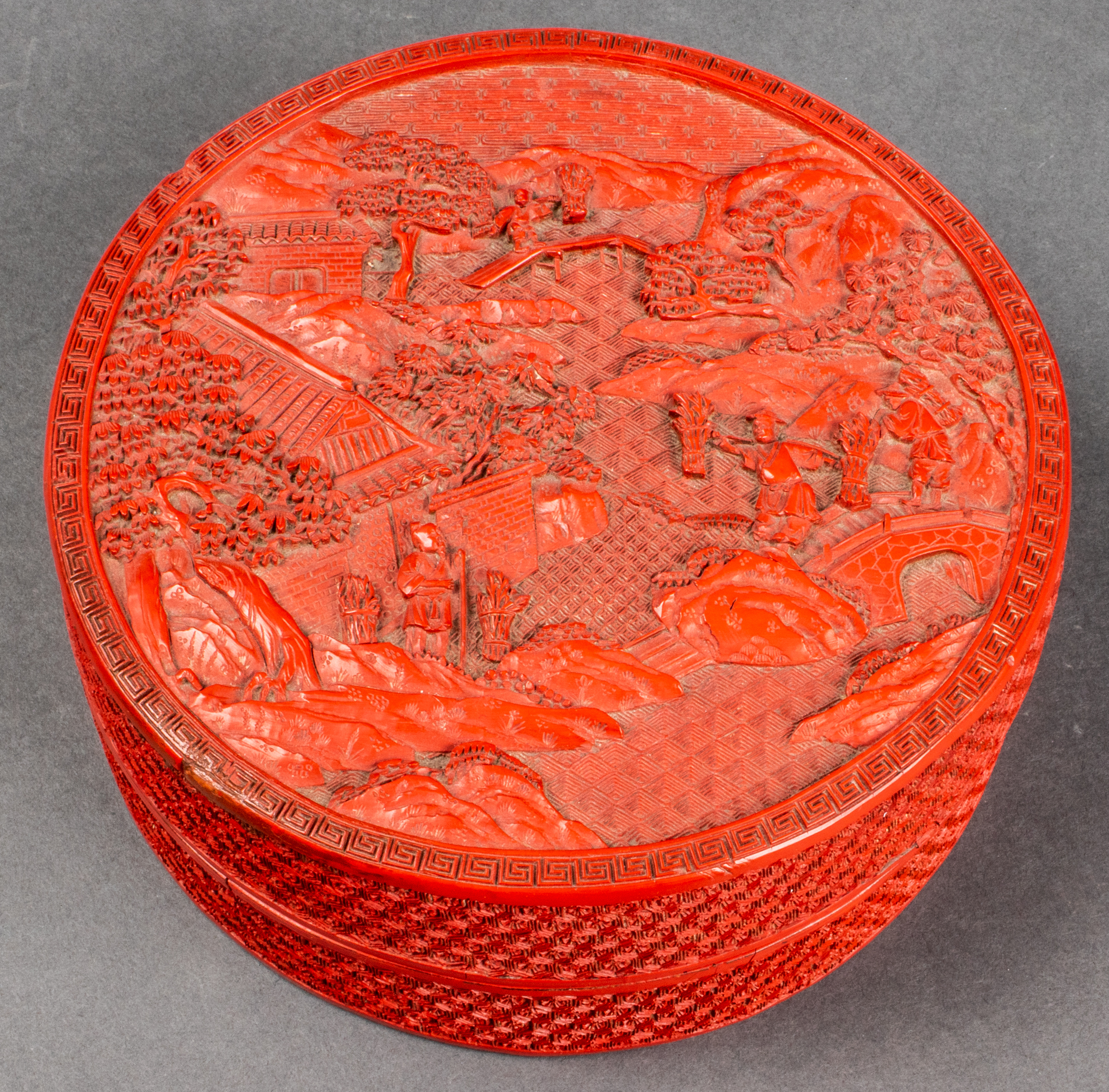 CHINESE CARVED CINNABAR LACQUER 3c3ce4
