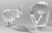 MODERN GLASS ELEPHANT SCULPTURES, 2