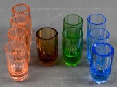 COLORED GLASS SHOT GLASSES, 10 PCS.
