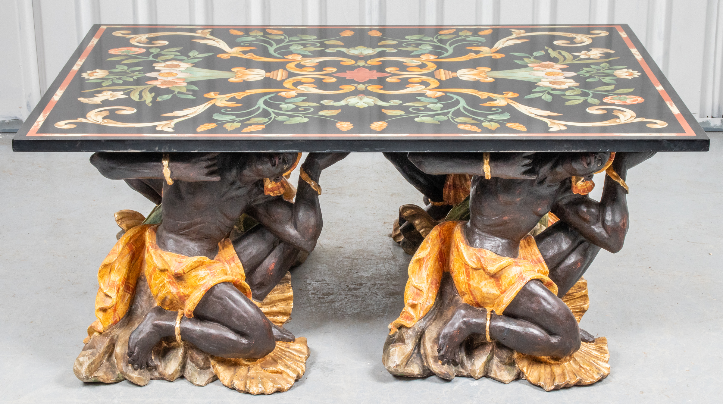 ITALIAN SCAGLIOLA TABLE WITH BLACKAMOOR
