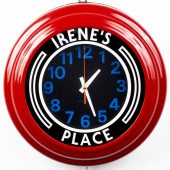 IRENES PLACE ROUND NEON WALL CLOCK