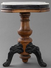 VICTORIAN MARBLE TOP AND CAST IRON SIDE