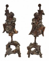 (2) CHINESE ROOTWOOD CARVING BOY FIGURES(lot