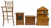 (4) FRENCH FAUX BAMBOO DOLLS FURNITURE,