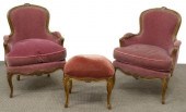  3 LOUIS XV STYLE CARVED SEATING 3c2208