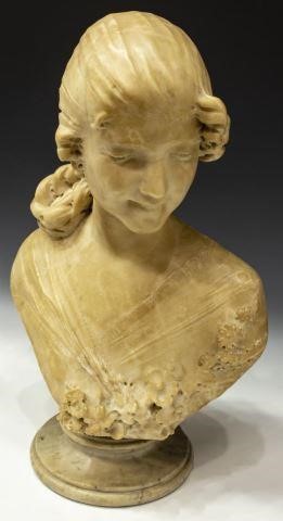 LARGE FRENCH ALABASTER BUST OF 3c221f