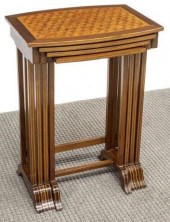 REGENCY STYLE PARQUETRY NEST OF FOUR