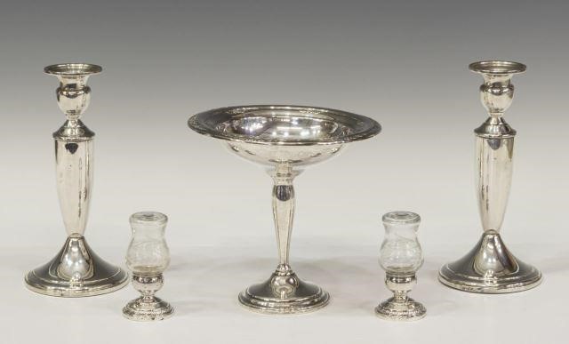 (5) WEIGHTED STERLING SILVER CANDLESTICKS,
