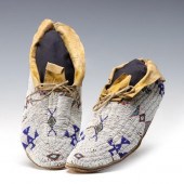 GOOD SIOUX OR CHEYENNE BEADED MOCCASINS