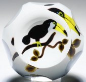 A PERTHSHIRE SIX FACETED PAPERWEIGHT