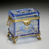 MOSER STYLE GILT BRONZE MOUNTED BLUE
