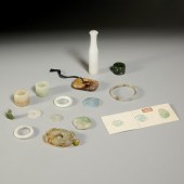 COLLECTION CHINESE JADE DISKS, TOGGLES