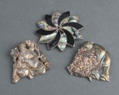 SILVER BROOCHES INCL CHINESE & MEXICAN,
