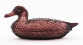 ART DECO GLASS DUCK-SHAPED CONTAINER