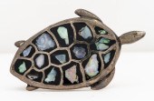 VINTAGE STERLING SILVER AND OPAL TURTLE