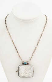 SAJEN SILVER AND M.O.P LOCKET NECKLACE