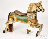 CARVED AND PAINTED CAROUSEL HORSE, EARLY
