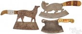 THREE IRON AND STEEL FIGURAL FOOD CHOPPERSThree