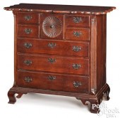 CHIPPENDALE CHERRY CHEST OF DRAWERS,