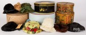 GROUP OF VINTAGE HATS AND HAT BOXESGroup