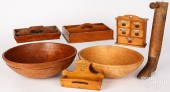 GROUP OF WOODENWARE, 19TH AND 20TH C.Group