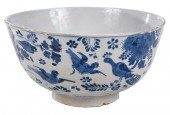 ENGLISH DELFTWARE BLUE AND WHITE PUNCH