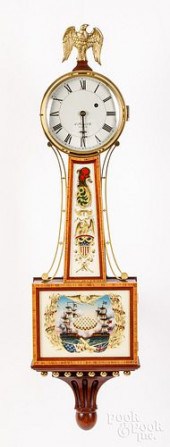 BANJO CLOCK, WITH BANDED MAHOGANY CASEContemporary