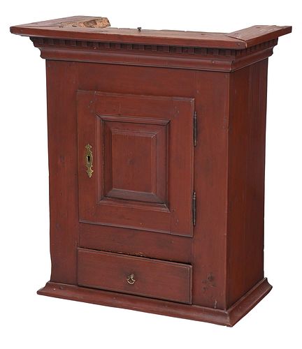 CHIPPENDALE RED PAINTED PANELED 3c60d8