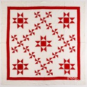 RED AND WHITE OHIO STAR/PINWHEEL PATCHWORK