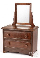DOLL-SIZED DRESSER WITH MIRROR, EARLY