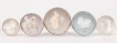 FIVE SULPHIDE MARBLESFive sulphide marbles.

Competitive
